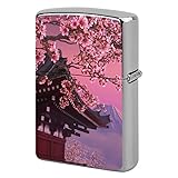 富士山と桜 眺め お寺 交換用外側ケース ジッポライター マスクケース ライター ジッポ 刻印 デザイン スタンダード互換性があ アルミ プレゼント 男女兼用