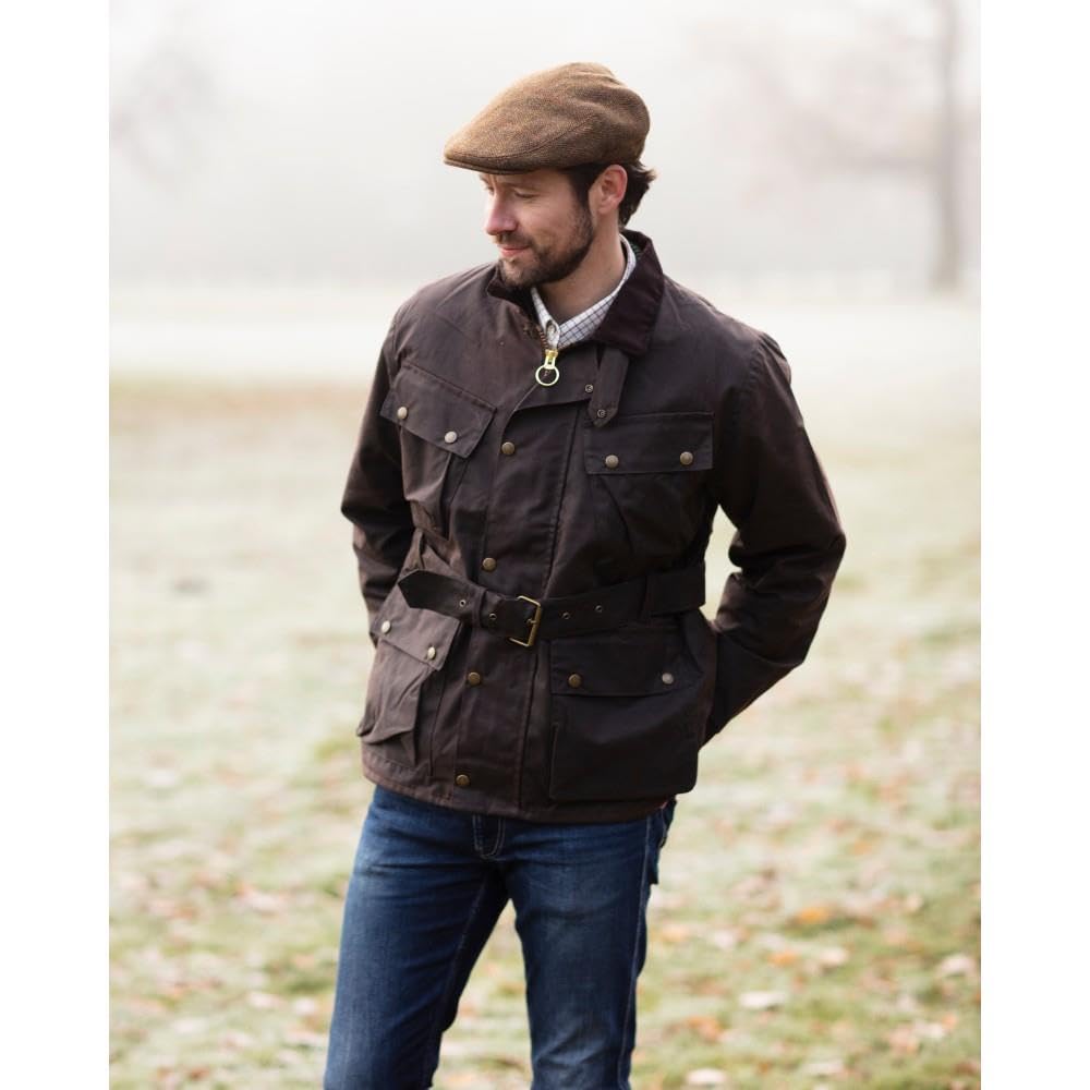 Walker and Hawkes - Explorer - Chaqueta de Moto Encerada para Hombre