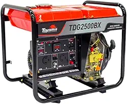GERADOR TOYAMA DIESEL TDG2500BX MONOFASICO BIVOLT 115/230V 60HZ 2.2KW MAX PARTIDA MANUAL COM CAPACITOR
