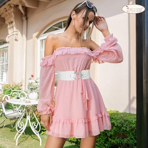 JASGOOD Women Wide Elastic Waist Belt Fashion Stretchy Dress Belt 5