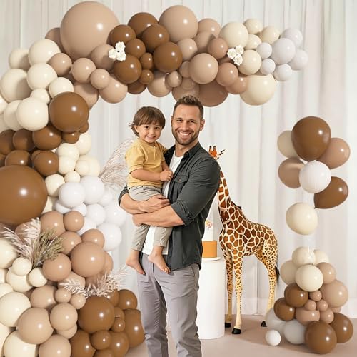 Image of Ouddy Life 142Pcs Brown Balloons Garland Arch Kit Different Size