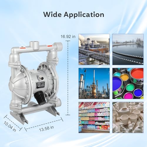 Image of AODD Pump 1.5 Inch Air Diaphragm Pump Pneumatic Transfer Pump | Pneumatic double diaphragm design provides stable flow for liquids, chemicals, oil and drainage applications