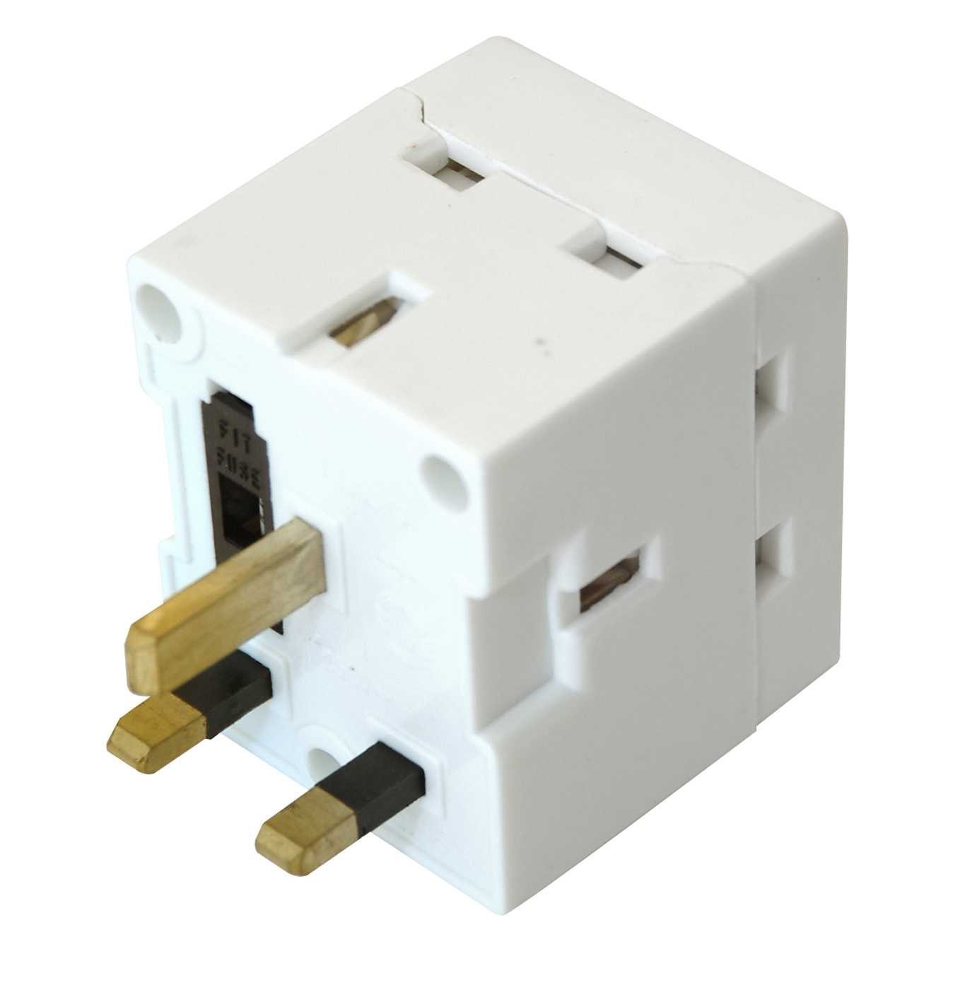 3 Way 13 Amp Mains Adaptor