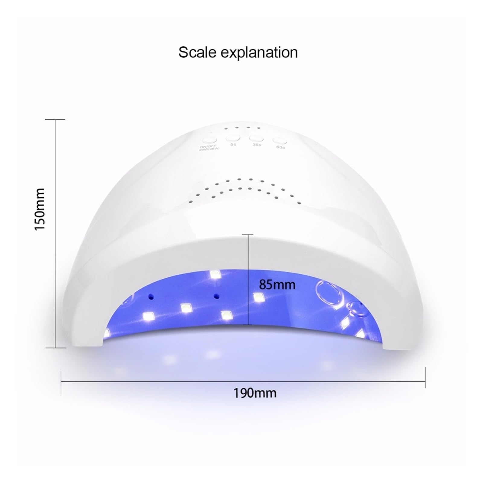 Lampa UV do paznokci, Lampa LED UV do paznokci 48W Profesjonalna lampa do paznokci LED Manicure Lampa UV Suszarka do paznokci do żelu UV Maszyna do paznokci żelowych LED Czujnik na podczerwień
