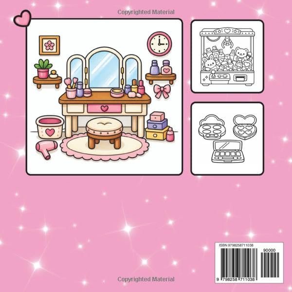 Glam Girl: Cute & Cozy Coloring Book: Beauty & Makeup Coloring Book for Teens & Adults: Trendy Lip Gloss, Skincare, Nails & Cute Accessories – Fun Self-Care Coloring Pages for any Beauty Lover image 3
