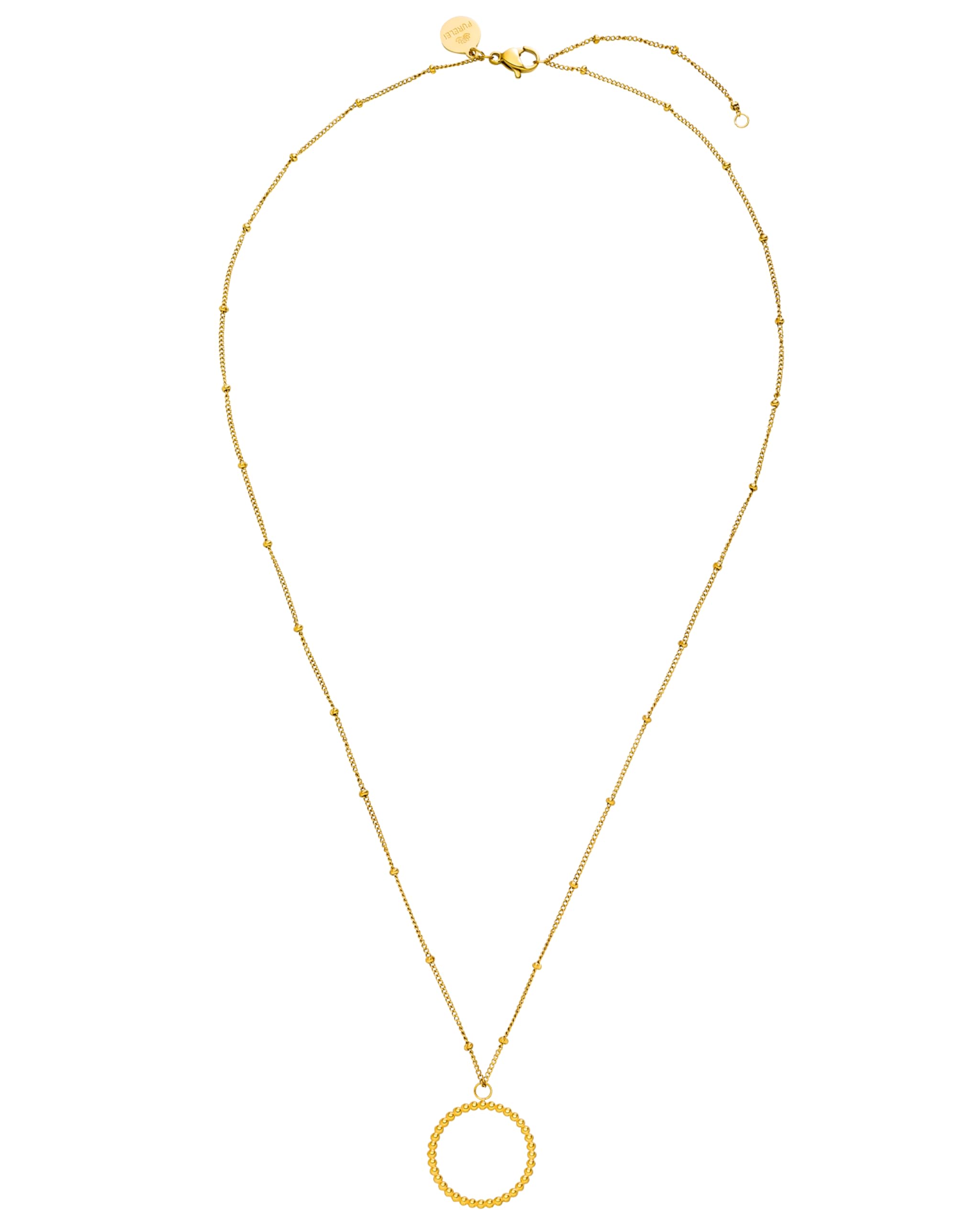 Purelei Karma Kette Damen – Halskette Damen aus langlebigem Edelstahl – Wasserfeste Kette mit Anhänger – 50-55 cm Länge verstellbar – Halskette für deinen individuellen Look