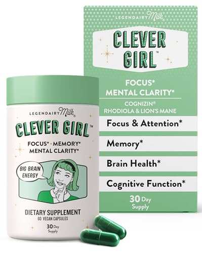 Image of Legendairy Milk Clever Girl - Focus Supplement with Lion's Mane & Citicoline - Nootropic Lions Mane Supplement for Memory, Focus & Mental Clarity, 30 Servings