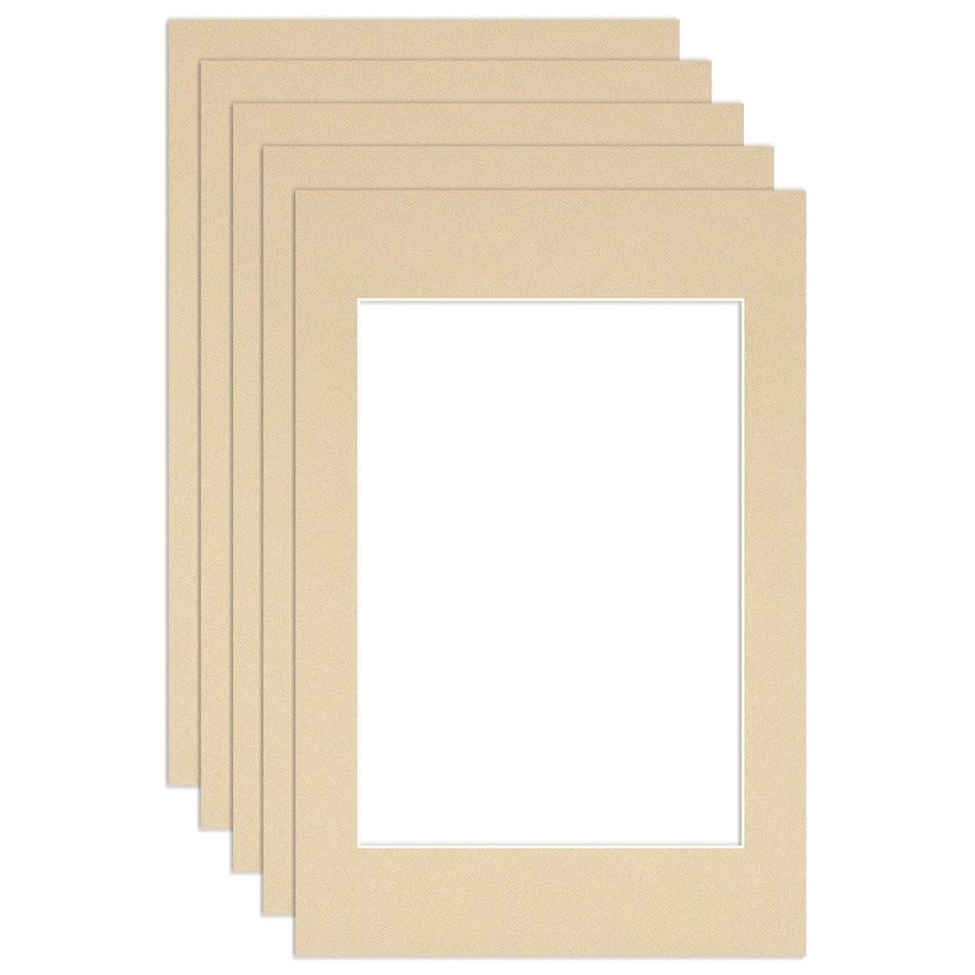Procut Global 60x40cm Ivory Picture Mounts to Fit A3 Aperture - Precision Cut Cardboard Photo Mount - Ideal for Frames, Prints, Artwork & Certificates - Sizes & Colours Available - 5 Pack — image 1