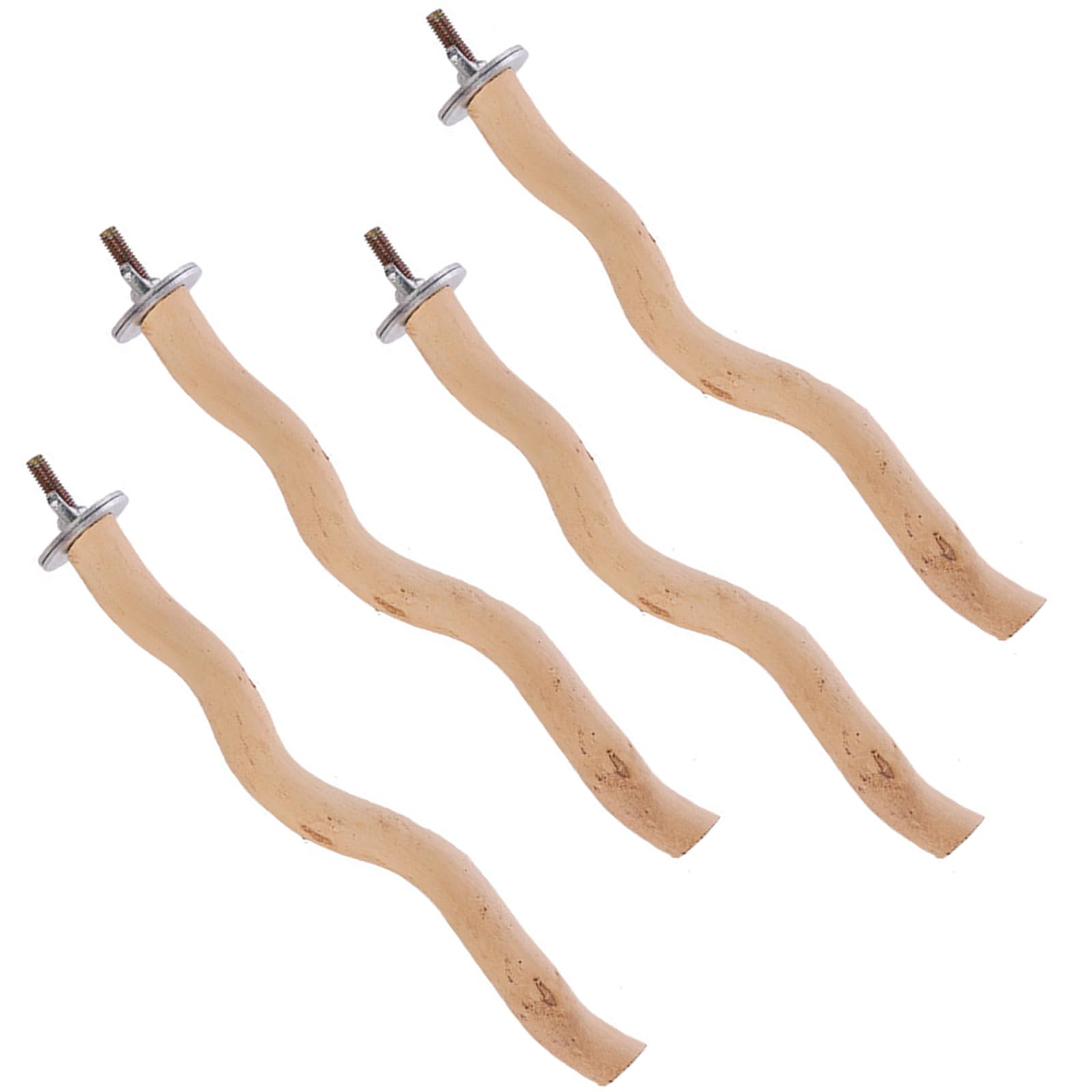 4 Piezas Soporte para Percha de Loro, Soporte Percha Loros Madera, Percha Pájaro Soporte Madera, para Pájaros, para Percha, para Jaula de Pájaros