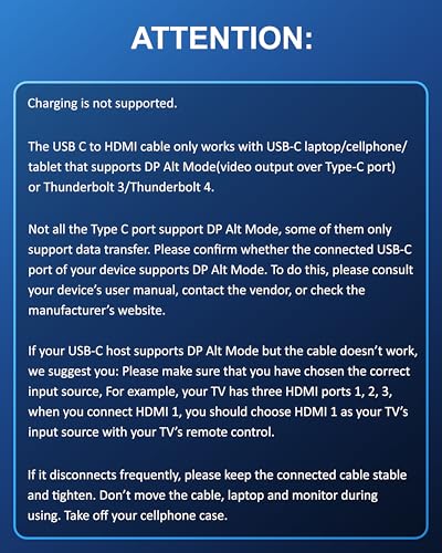 Image of FEDUS Type C to HDMI Converter Cable 4K@60Hz USB C to hDMI Adaptor Cord, MAC Thunderbolt 3 /4 Compatible Type C Converter for Laptop, Mobile, iPad Pro, MacBook, Chromebook, TV, Monitor
