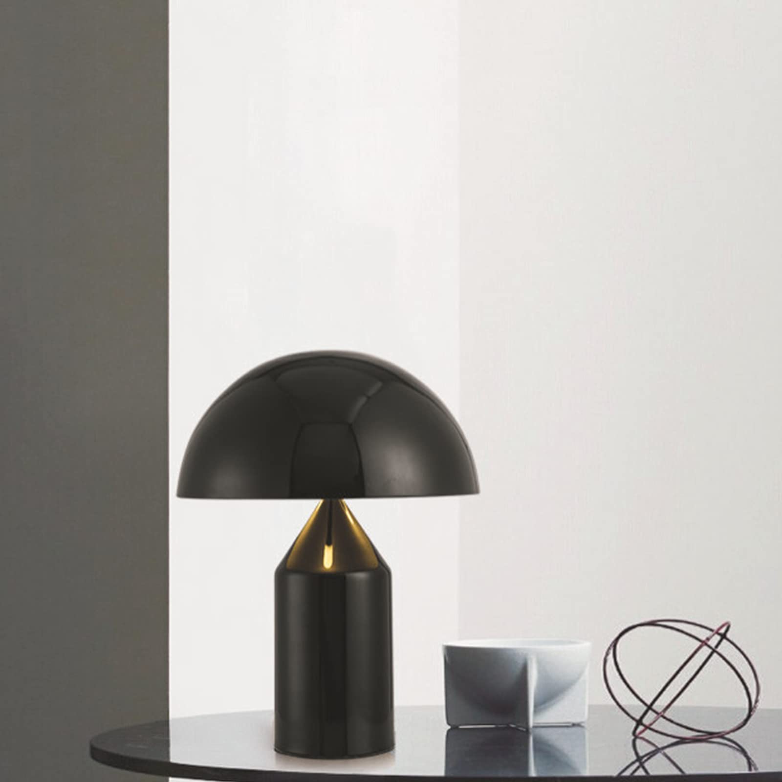 Lampe Champignon Moderne LED Lampe de Chevet Lampea Poser Protection Yeux Bureau Chambre Salon Hôtel Métallique 28x40CM,Gold