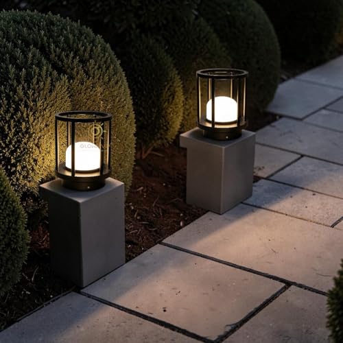 Image of Glowave Outdoor Bollard Light for Garden & Pathway, Waterproof Lantern Post for Patio or Fench Deck, Doorway Porch Pillar Lamp - Warm White (788S /GL-BK)