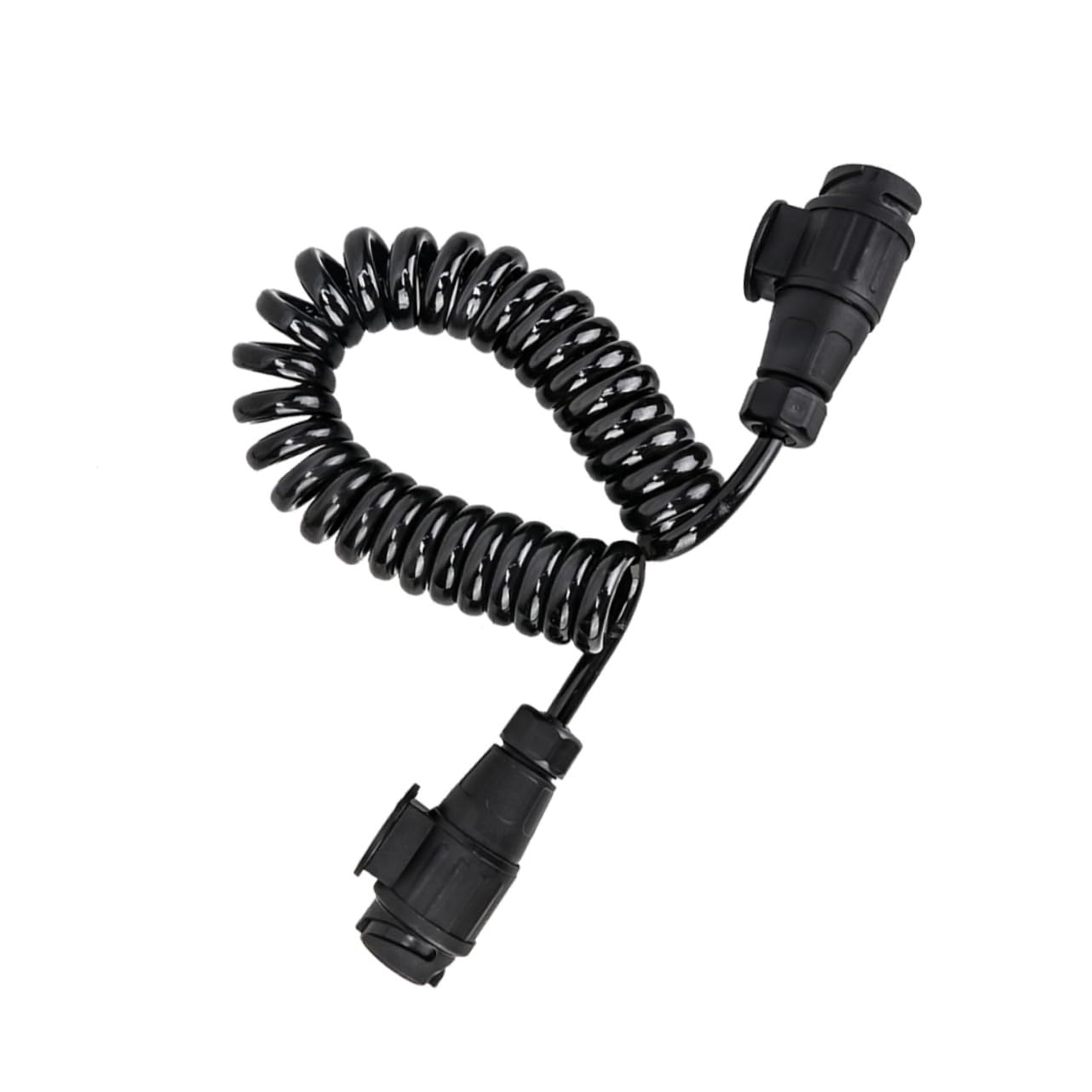 SOLUSTRE Conector de Remolque de 13 Vías Cable Espiral de Extensión, Plástico y Metal, Conecta Luces Traseras E Indicadores para Vehículo y Remolque