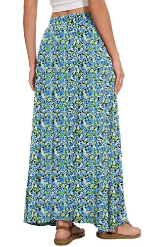 Image of Womens Maxi A-line Long Skirt Casual 2026 Elastic High Waist Flowy Skirts with Pockets