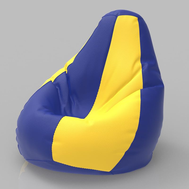 Image of ComfyBean Bags XL Bean Bag Without Fillers Cover (Blue and Yellow)