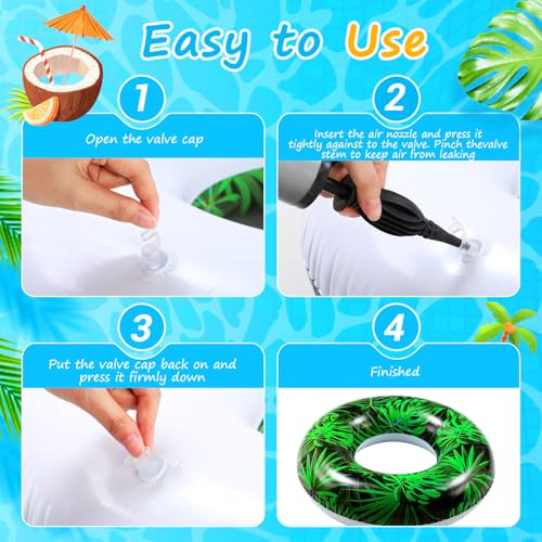Poen 6 Pcs Large Inflatable Pool Float Tubes for Adults - image 3