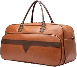 Bolsa Mala Executiva Grande Couro Sintético Premium Viagem Ferias Reforçada Aviao (Caramelo)