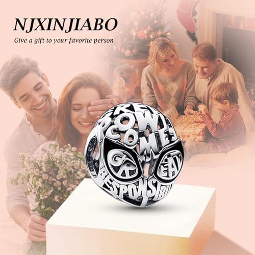 Image of S925 Sterling Silver Cartoon Anime Charms Pendant, Character Figures Dangle for Bracelet Necklace, Gifts for Mom Girlfriend Family, Valentine's Birthday Christmas Anniversary Jewelry