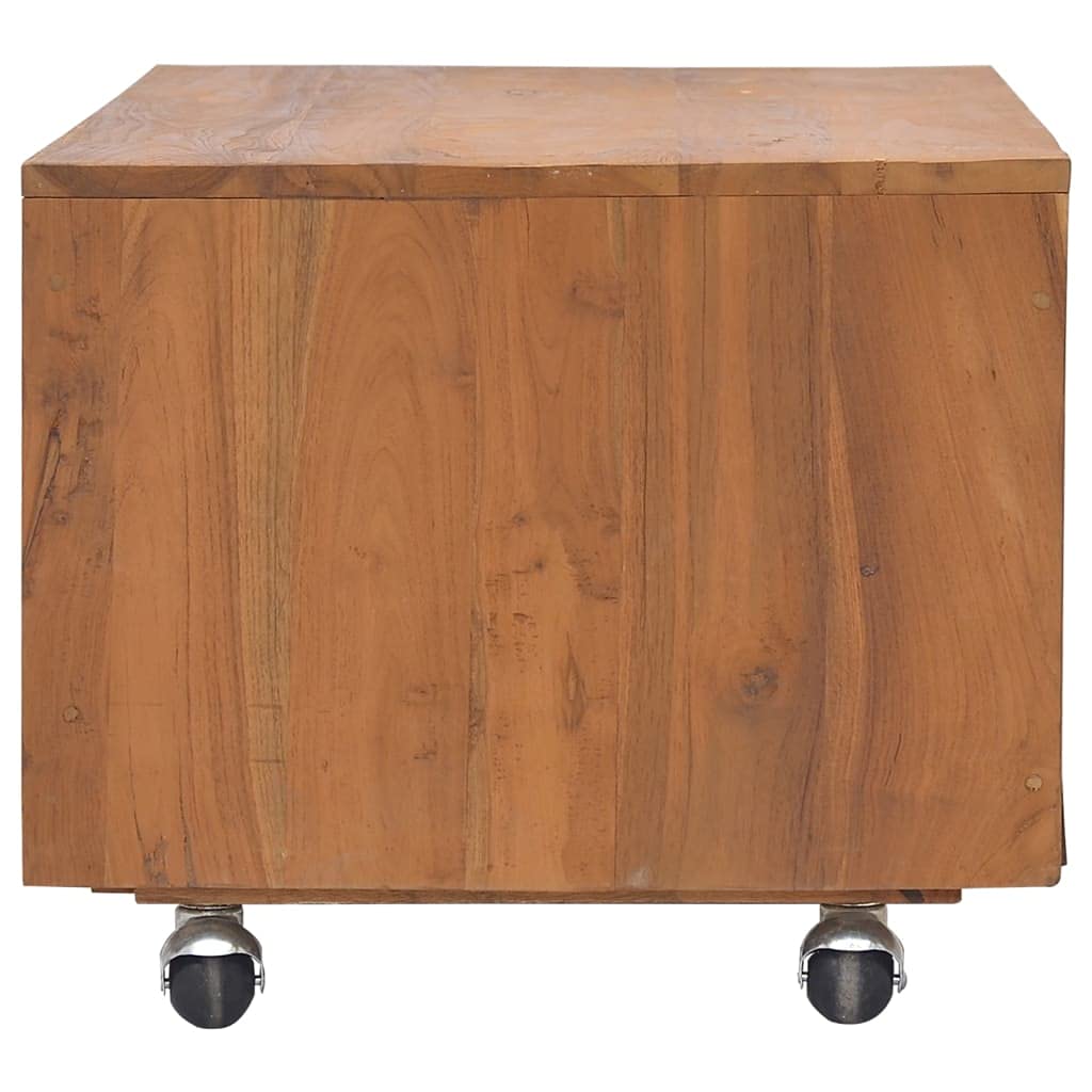 vidaXL Mobile Porta TV con Ruote 80x50x42 cm in Legno Massello di Teak