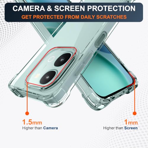 Image of CEDO Cover for IQOO Z11x / Vivo T5x / Vivo Y51 Pro (5G) | Camera Protection Shockproof Bumper-Edge | 360 Degree Protection Acrylic Crystal Clear TPU+PC | Transparent Back Case Backcover (Transparent)