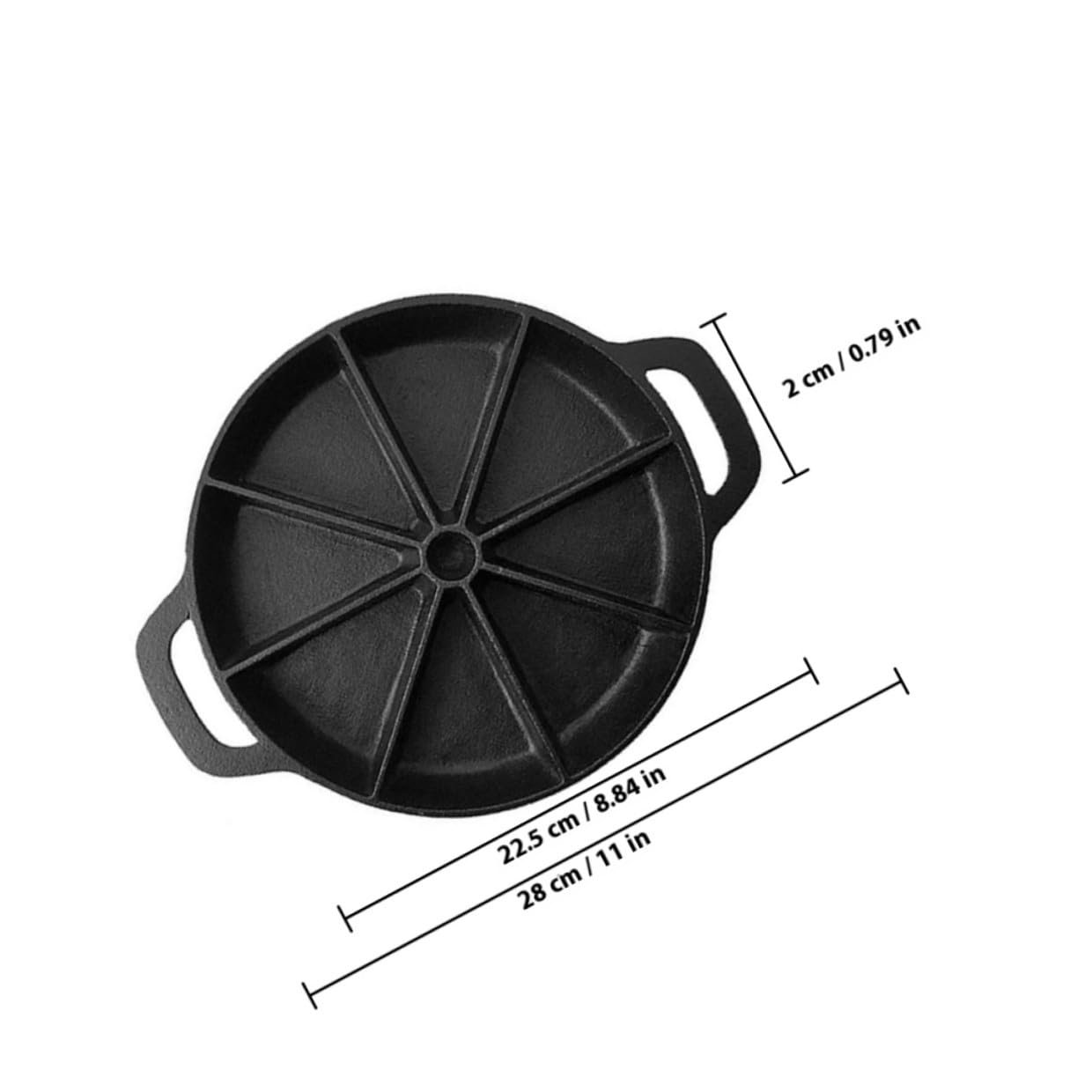 Keilpfanne aus Gusseisen mit Sicherem Doppelgriff und 8-eckiger Antihaft Brotform für Familie und Restaurant Leicht zu Reinigen Moderne Backform