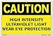 Vestil SI-C-39-D-AC-130 HIGH INTENSITY ULTRAVIOLET LIGHT WEAR EYE PROTECTION Caution Sign, Aluminum Composite, 0.130" Overall Size, 18.5" W x 12.5" H