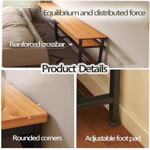 Mesa estrecha de madera para sofa que soluciona la falta de espacio en casa 6