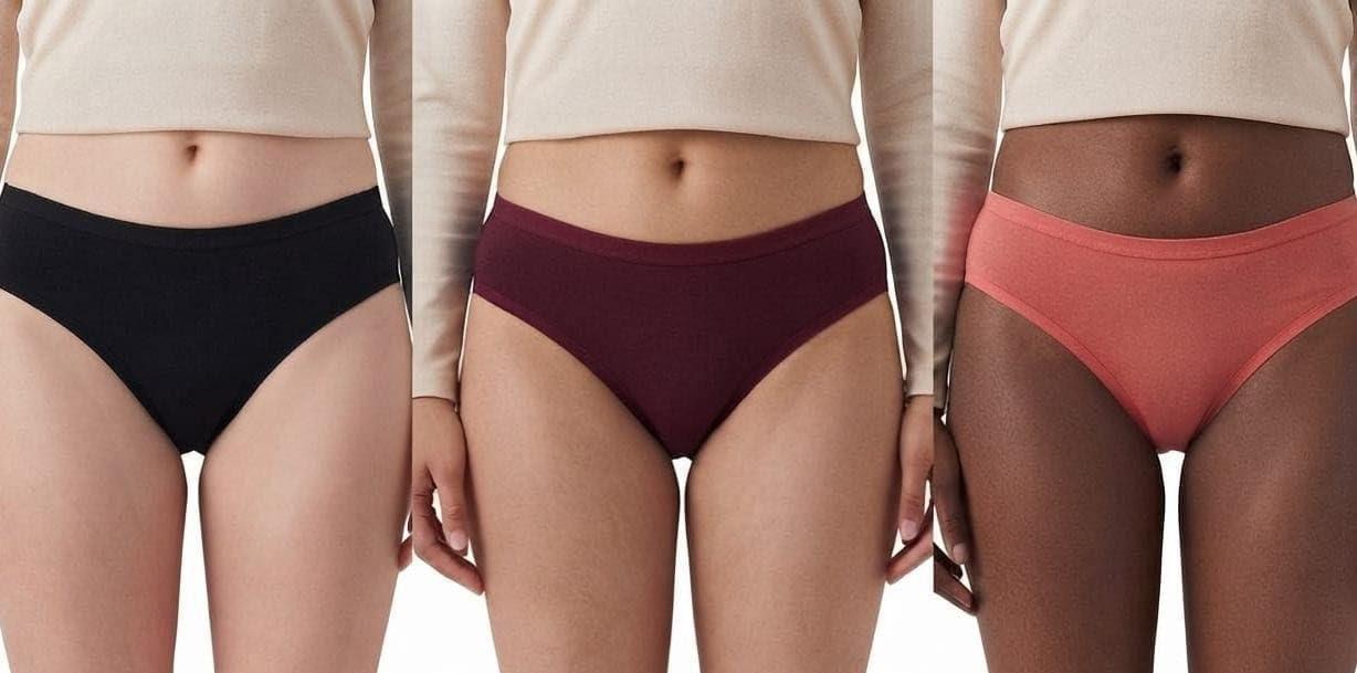 Women's Cotton High-Cut Brief Underwear, 3-Pack Comfort Stretch Bikini Panties (Charcoal Black, Deep Maroon, Soft Coral)-image-8