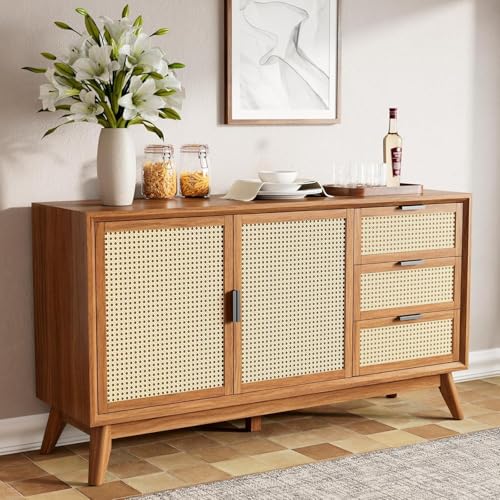 Streem Furniture Solid Wooden Sideboard Cabinet for Living Room, ...