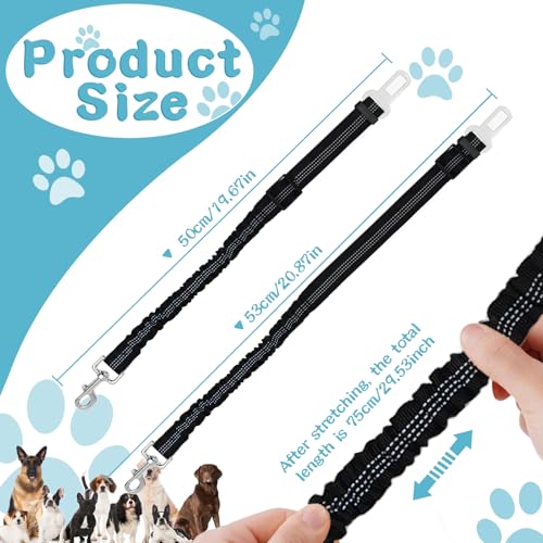 Mauepersu Hunde Sicherheitsgurt 2 Stück, Anschnallgurt Hund Auto mit reflektierendem elastischem Nylon-Bungee, Hunde sicherheitsgurt für alle Hunderassen und Auto Sitze Trunk