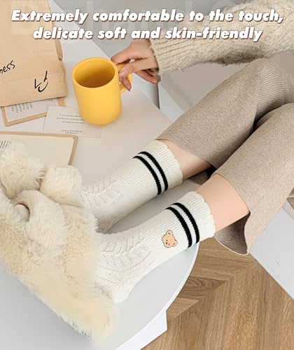 Image of IIG Cute Warm Wool Socks for Women Super Cozy Thick Crew Winter Socks Gifts, 5 Pairs
