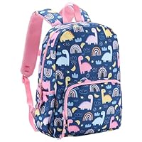 Chase Chic Kids Backpack, Preschool Toddler Rucksack for Boys Girls, Cute School Bag with Bottler Holder for 2-5 Years Old Pink Dinosaur