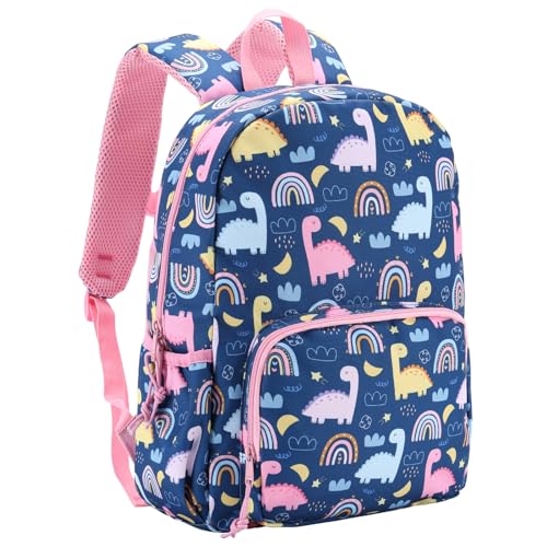 Kids Backpack Girls ChaseChic Lightweight Toddler Backpack with Security Reflective Strips Cute School Bag with Bottler Holder for Kindergarten Preschool Pink Dinosaur