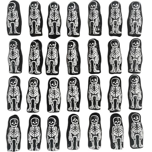 Halloween Deko Sparpack, 30 Skelette aus Schokolade einzeln verpackt, 210g CAPTAIN PLAY Halloween Süßigkeiten zum Verzieren und Dekorieren