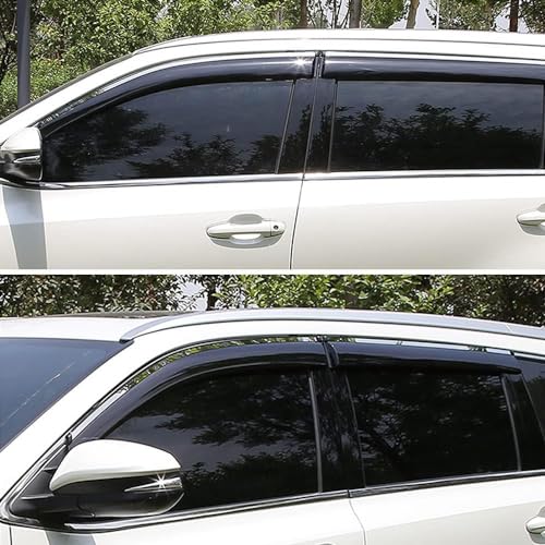 ランドクルーザー プラド 対応 150系 151系 サイドバイザー ドアバイザー 厚手 外装パーツ 二重固定 メッキモール付き アクセサリー 4P RD066 (年式2009年9月〜現行) PL016