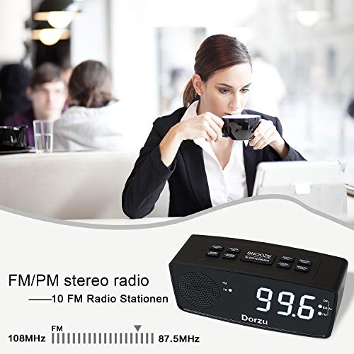 Clock Radio, Digital FM Bedside Alarm Clock Radio with USB Charger Port for Bedroom Guestroom or Livingroom - Thumbnail 4