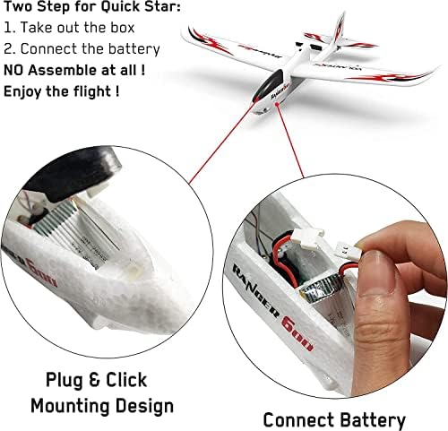 VOLANTEXRC RC Glider Airplane Ranger600 PNP Version No Battery No Trainsmitter with 6-Axis Gyro Stabilizer and One Key Return Function Easy to Fly for Beginners (761-2 PNP) : Amazon.com.au: Toys & Games
