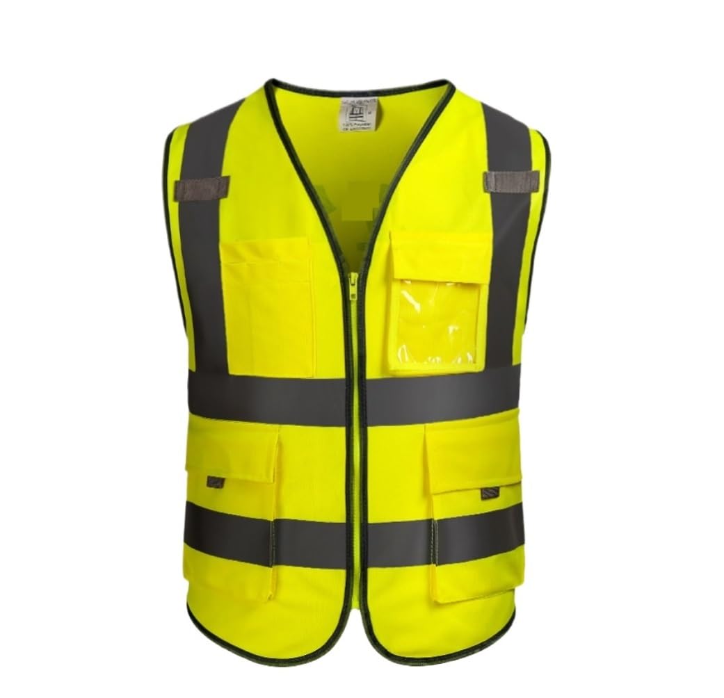 Chaleco de Trabajo de Alta Visibilidad, Chaleco de Trabajo Reflectante Unisex Alta Visibilidad Multicolor(Yellow)