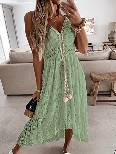 Image of CUPSHE Womens Lace Summer Maxi Dresses 2026 Beach Wear