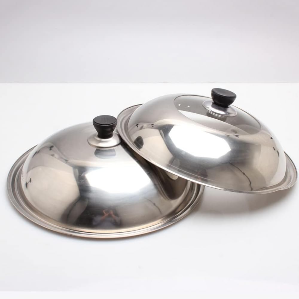 Universaldeckel Topfdeckel Edelstahl Topfdeckel Abdeckung Glas Fenster Kochen Topf Deckel Dampfbraten Abdeckung Lebensmittel Deckel für Pfannen Topf Pfannen - 40 cm