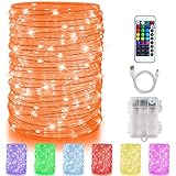 10M LED Schlauch Lichterkette Batterie Außen, USB Outdoor Lichterkette, Bunt Lichtschlauch Lichterkette, Balkon Lichterschlauch mit RGB Fernbedienung für Innen Zimmer Hochzeit Patio Garten Balkon Deko