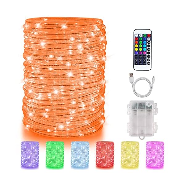 10M LED Schlauch Lichterkette Batterie Außen, USB Outdoor Lichterkette, Bunt Lichtschlauch Lichterkette, Balkon…