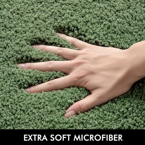 MIULEE Bath Mat Non Slip Absorbent Bathroom Soft luxurious Shower Small Mat Doormat Inside Rugs Kitchen Rugs Carpet Mat Washable for Bathroom Bedroom Kitchen Entrance 70x120 cm Matcha Green - Image 3