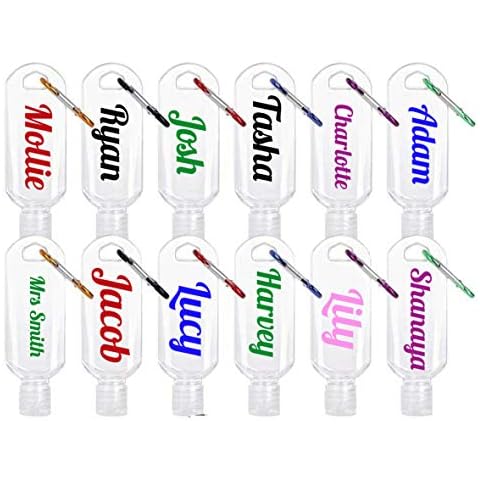 Personalised Empty Travel Bottle, Portable Sanitizer Containers,Refillable Travel Mini Bottle Flip Cap with Carabiner Keychain for School,Tour, Outdoor Activities Cover