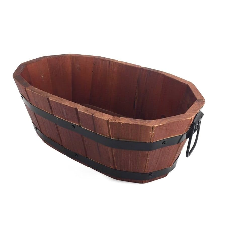 Amazon.co.jp: カインズ(CAINZ) 木製プランター 楕円型 ブラウン