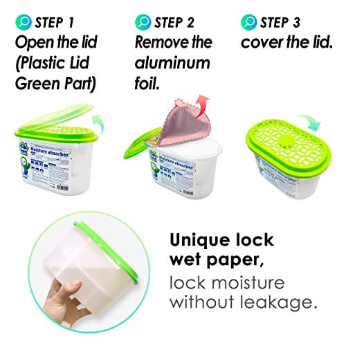 Sunny Home (3 Pack) Moisture Absorbers 9.17Oz, Unscented, Odor Eliminator, Dehumidifier And Deodorizer For Closet, Bathroom, Kitchen In Home & Rvs. #TOP4