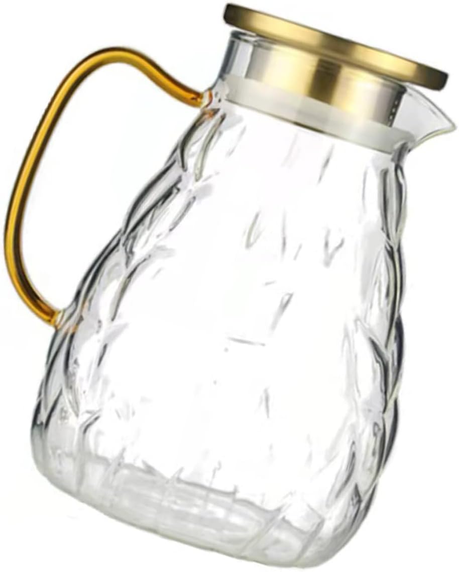 GLEAVI 1Pc Capacity Heat Resistant Glass Jug Juice Container for Iced Tea and Cold Water Borosilicate Design for Home and Office Use