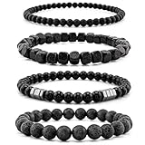 Lameybrt Party Jewelry Multi - layer Bracelet Set Casual Wear Black Beaded Bracelets for Men (F03, One Size)
