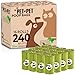 PET N PET Biodegradable Dog Waste Bags Compostable Poop Bags Pet Clean up Bags Green Eco-Friendly, Certified By US BPI and EUR VINCOTTE. Meet ASTM 6400, EN13432, 240 Counts Certified
