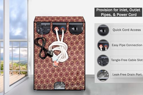 Image of Stylista Washing Machine Cover Compatible for LG 8 kg T9077NEDL1 Fully-Automatic Top Load Balanced Pattern Multicolor